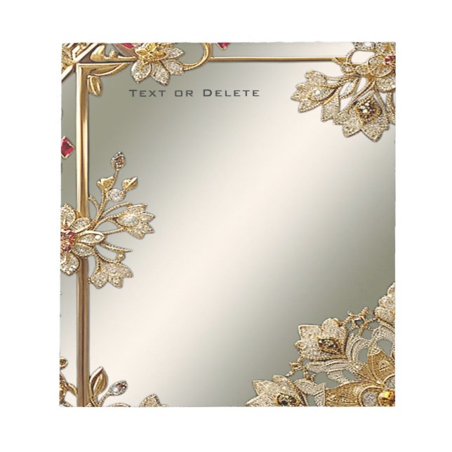 Bloc De Notas Notepad Ornate Floral Gold (Frente)