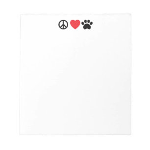 Bloc De Notas Notepad Peace Love Paw