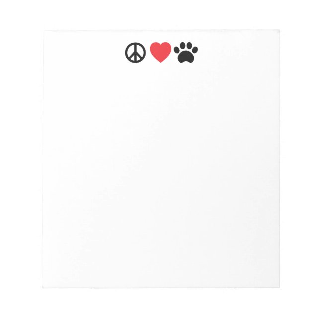 Bloc De Notas Notepad Peace Love Paw (Frente)