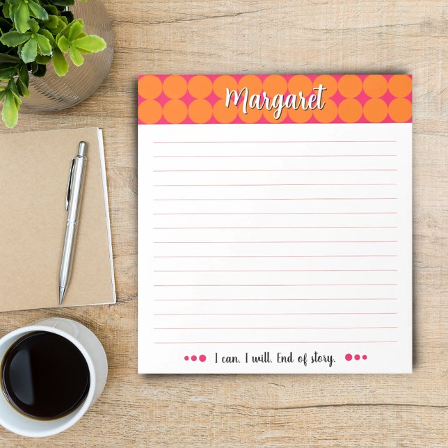 Bloc De Notas Notepad personal Girly Hot Pink y Naranja (Subido por el creador)
