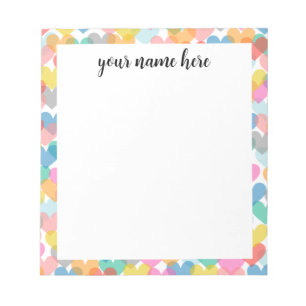 Bloc De Notas Notepad personalizada de corazón arcoiris