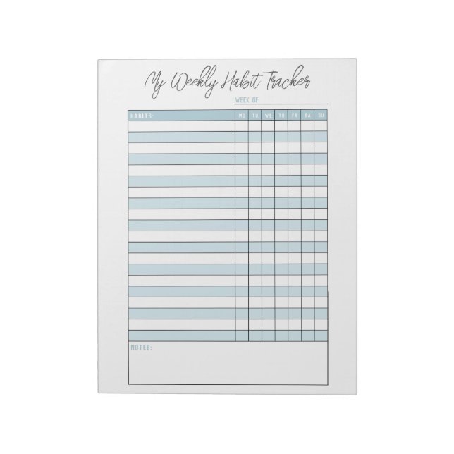 Bloc De Notas Notepad personalizada de seguimiento de hábitos de (Lado Izquierdo)