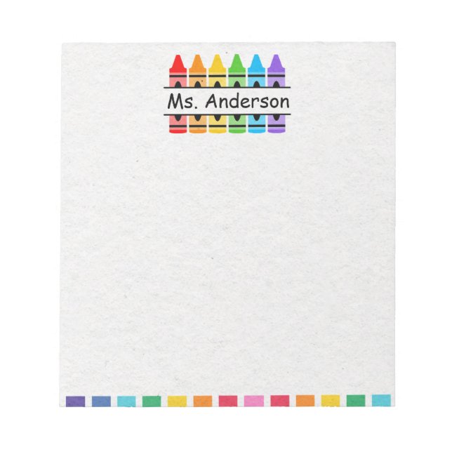 Bloc De Notas Notepad personalizada de un profesor de Crayon (Frente)