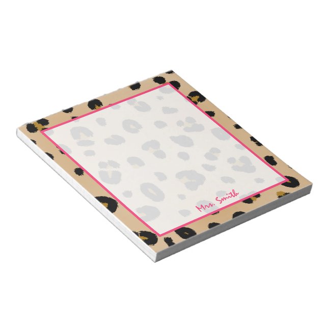 Bloc De Notas Notepad personalizada Leopard (Lado Derecho)