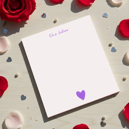 Bloc De Notas Notepad personalizada Purple Love Heart