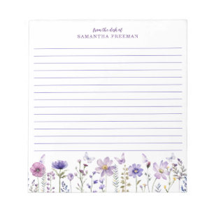 Bloc De Notas Notepad personalizada Purple Wildflower