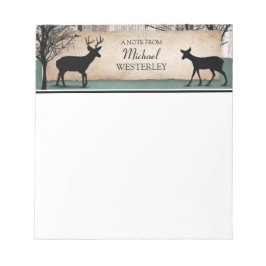 Bloc De Notas Notepad personalizada Rustic Woodsy Deer