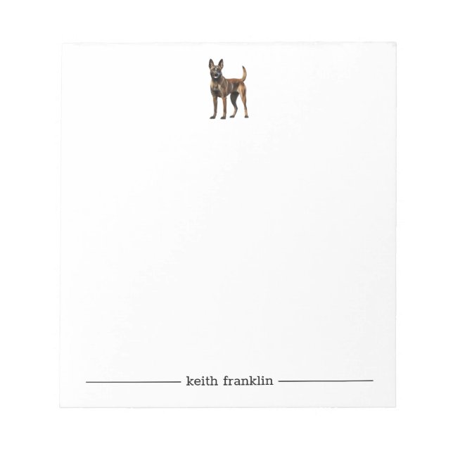 Bloc De Notas Notepad personalizado belga de Malinois (Frente)
