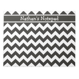 Bloc De Notas Notepad personalizado, cheurones blancos y negros