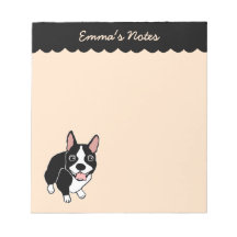 Notepad Personalizado de Boston Terrier de 5,5" x 