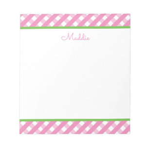 Bloc De Notas Notepad personalizado de Cute Gingham