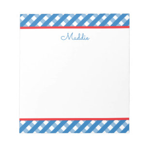 Bloc De Notas Notepad personalizado de Cute Gingham