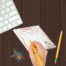 Notepad personalizado de Cute Girly Unicorn