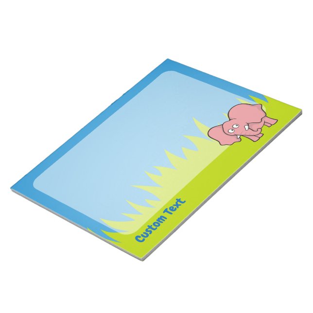 Bloc De Notas Notepad personalizado de elefante rosa (Lado Derecho)