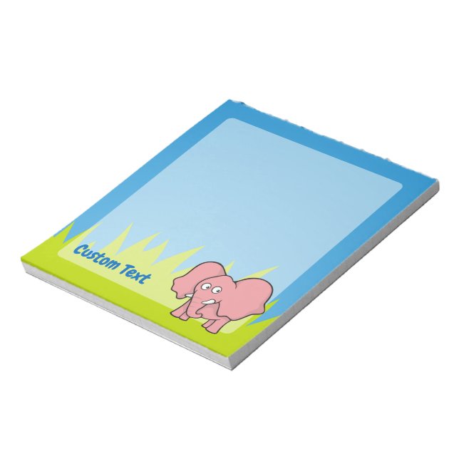 Bloc De Notas Notepad personalizado de elefante rosa (Lado Izquierdo)