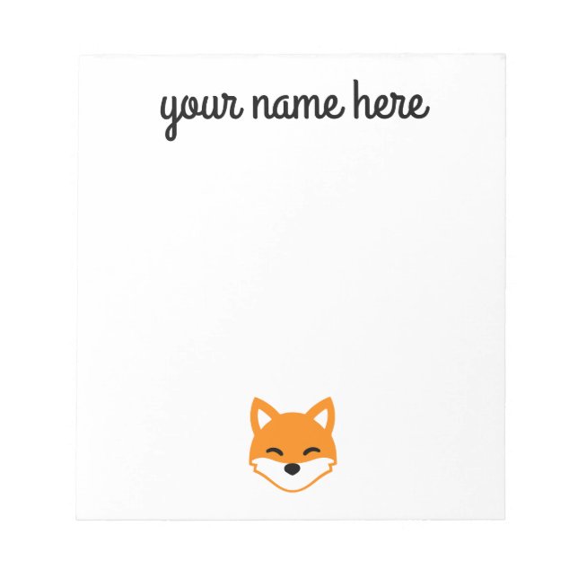 Bloc De Notas Notepad personalizado de Fox Stationery para niños (Frente)