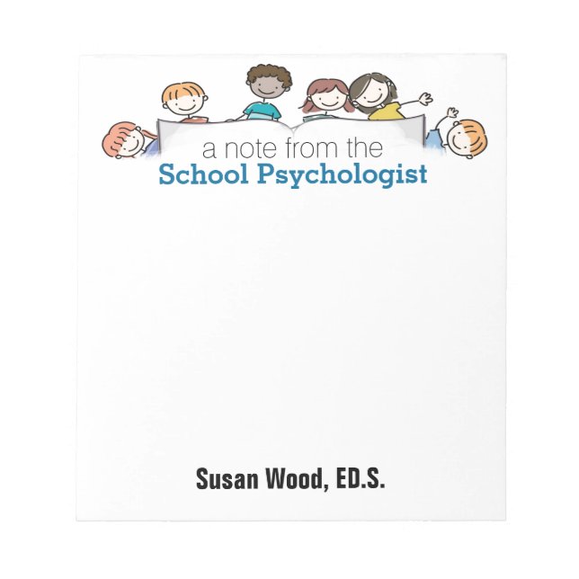 Bloc De Notas Notepad Personalizado de psicólogo escolar (Frente)