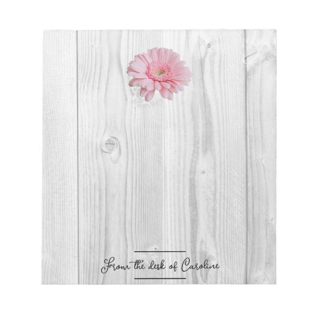 Bloc De Notas Notepad personalizado de Rustic Gerber Daisy (Frente)