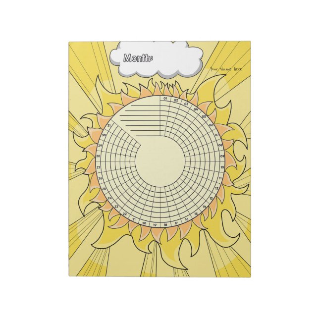 Bloc De Notas Notepad Personalizado de Sunshine Habit Tracker (Lado Izquierdo)