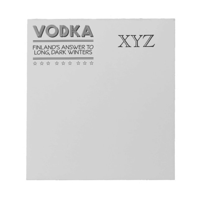 Bloc De Notas Notepad personalizado de VODKA (Frente)