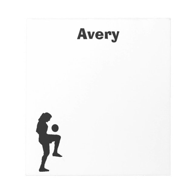 Bloc De Notas Notepad personalizado del fútbol (hembra) (Frente)