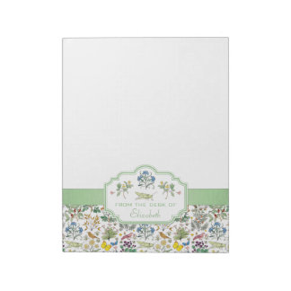 Bloc De Notas Notepad Personalizado del Jardín de Voysey Apothec