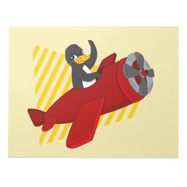 Bloc De Notas Notepad personalizado del pingüino volador (Frente)