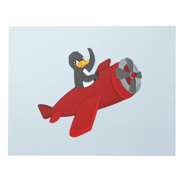 Bloc De Notas Notepad personalizado del pingüino volador (Frente)