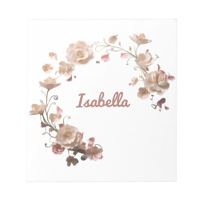 Bloc De Notas Notepad personalizado Floral Elegance (Frente)