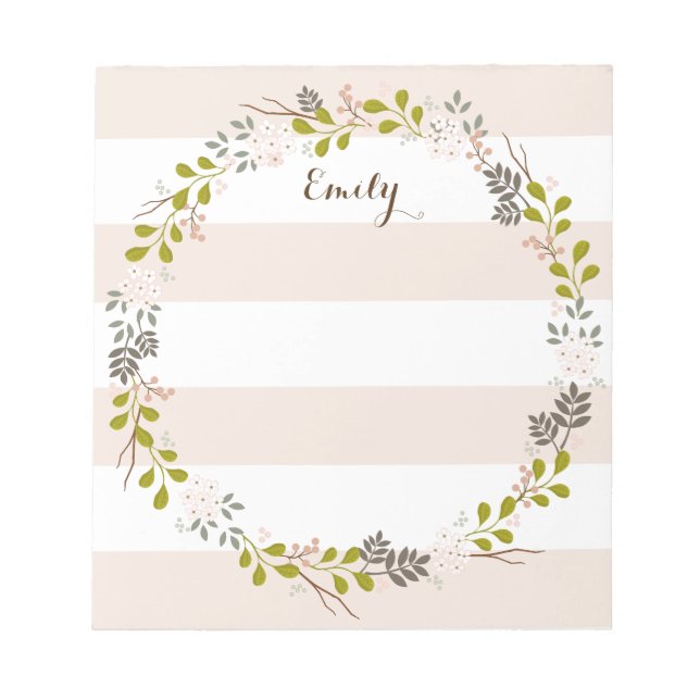 Bloc De Notas Notepad Personalizado Floral Natural Woodland (Frente)