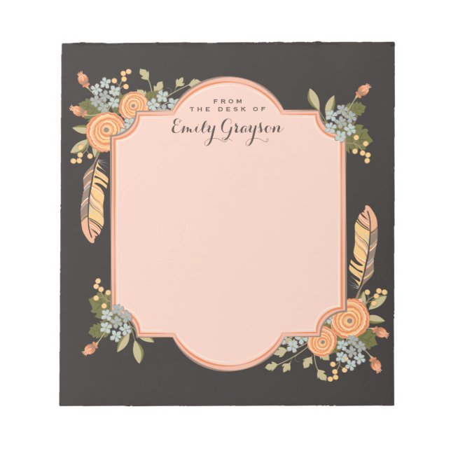Bloc De Notas Notepad Personalizado Floral Natural Woodland (Frente)