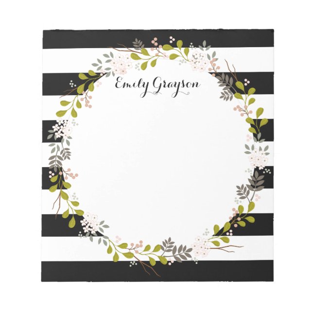 Bloc De Notas Notepad Personalizado Floral Natural Woodland (Frente)