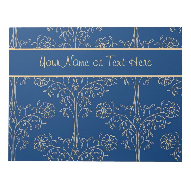 Bloc De Notas Notepad personalizado (Jotter) Azul, Patrón de efe (Frente)