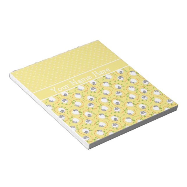 Bloc De Notas Notepad personalizado, Jotter: Patrones de ovejas  (Lado Derecho)