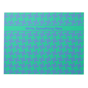 Bloc De Notas Notepad personalizado o Dogtooth azul o Esmeralda
