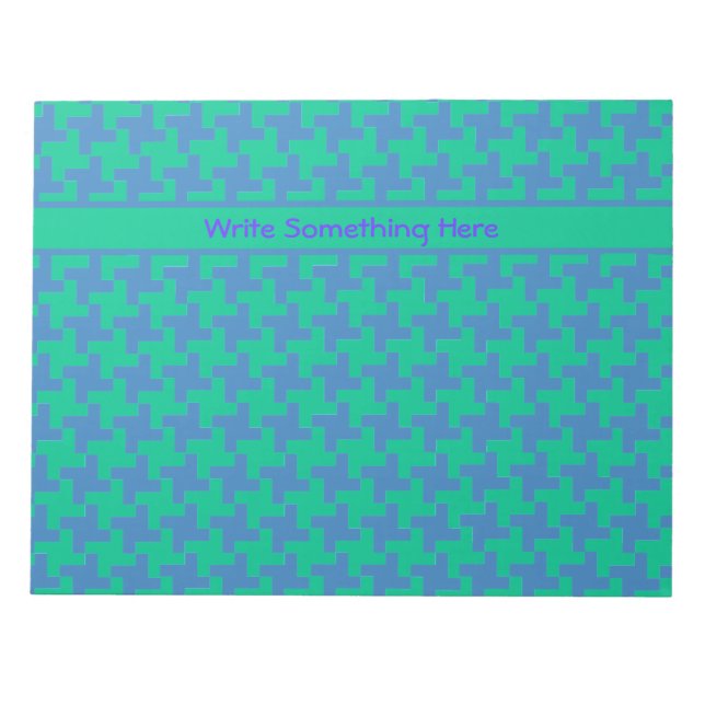 Bloc De Notas Notepad personalizado o Dogtooth azul o Esmeralda  (Frente)