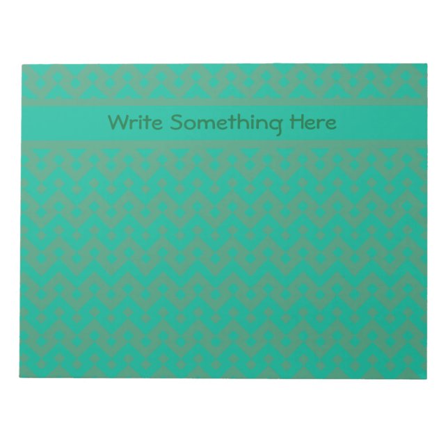 Bloc De Notas Notepad personalizado o Jotter, Geométrico verde e (Frente)