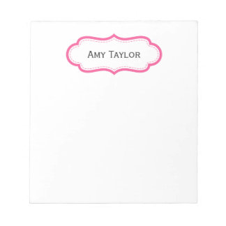Bloc De Notas Notepad personalizado rosado moderno