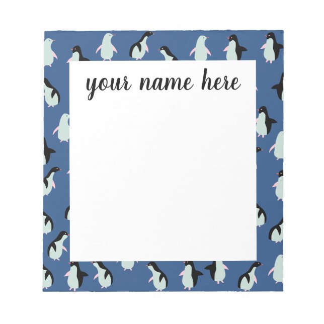 Bloc De Notas Notepad pingüino personalizado (Frente)