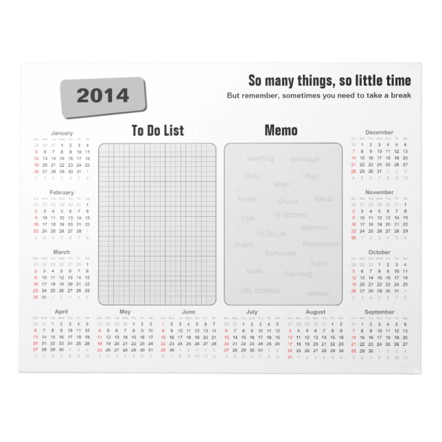 Bloc De Notas Notepad Planner 2014 (Frente)