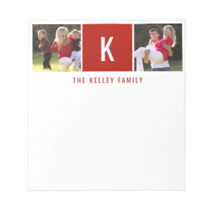 Bloc De Notas Notepad Rojo Personalizado De Dos Fotografías De F