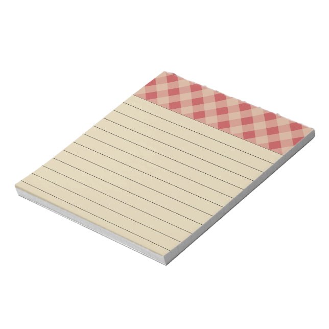 Bloc De Notas Notepad Rustic Red Checkered (Lado Izquierdo)