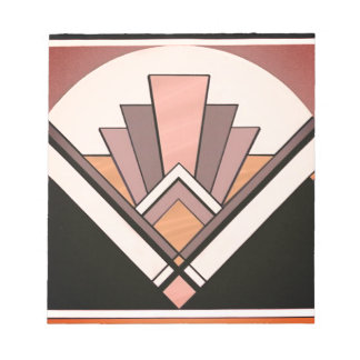 Bloc De Notas Notepad - Sangria Art Deco Fan Design