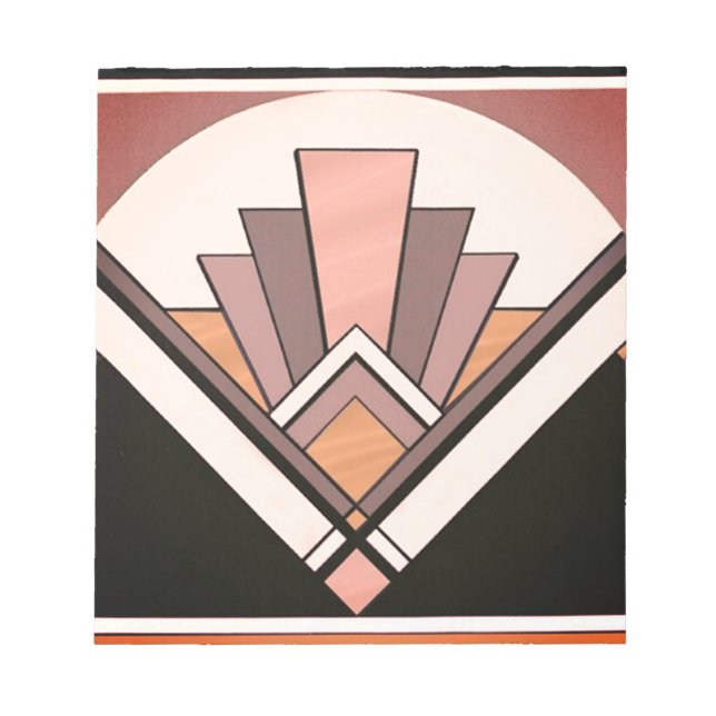 Bloc De Notas Notepad - Sangria Art Deco Fan Design (Frente)