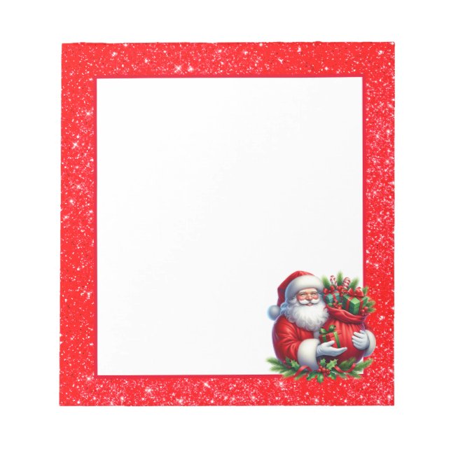 Bloc De Notas Notepad-Santa Purpurina Navidades Notepad (Frente)