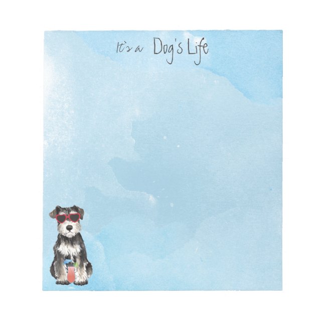 Bloc De Notas Notepad Schnauzer en miniatura de verano (Frente)
