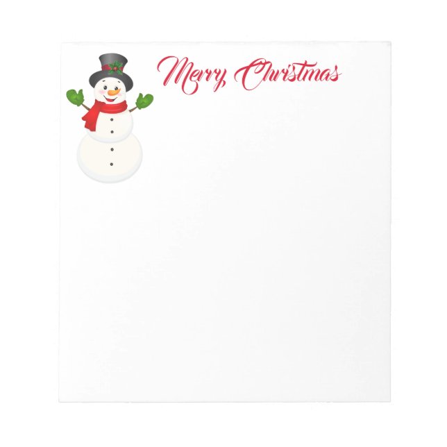 Bloc De Notas Notepad-Snowman de vacaciones (Frente)