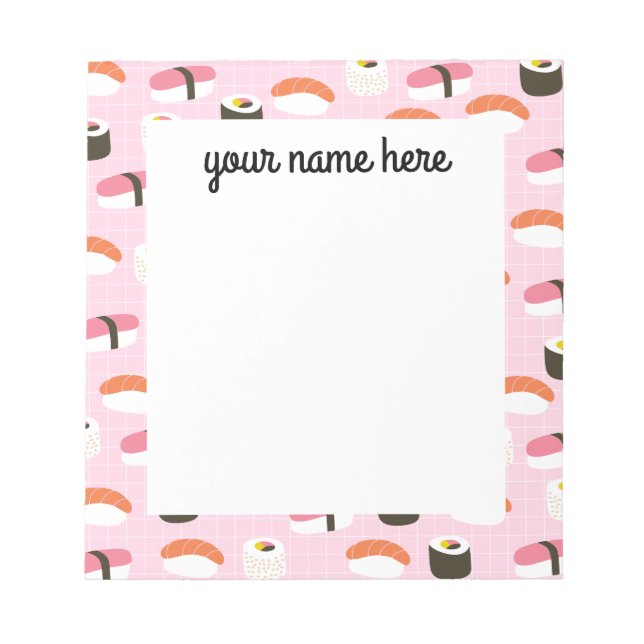 Bloc De Notas Notepad sushi personalizado (Frente)