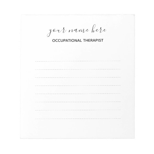 Bloc De Notas Notepad Terapéutico Ocupacional - Pequeño (Frente)