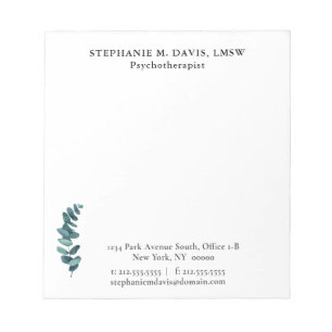Bloc De Notas Notepad Terapéutico Personalizado Simple Eucalyptu